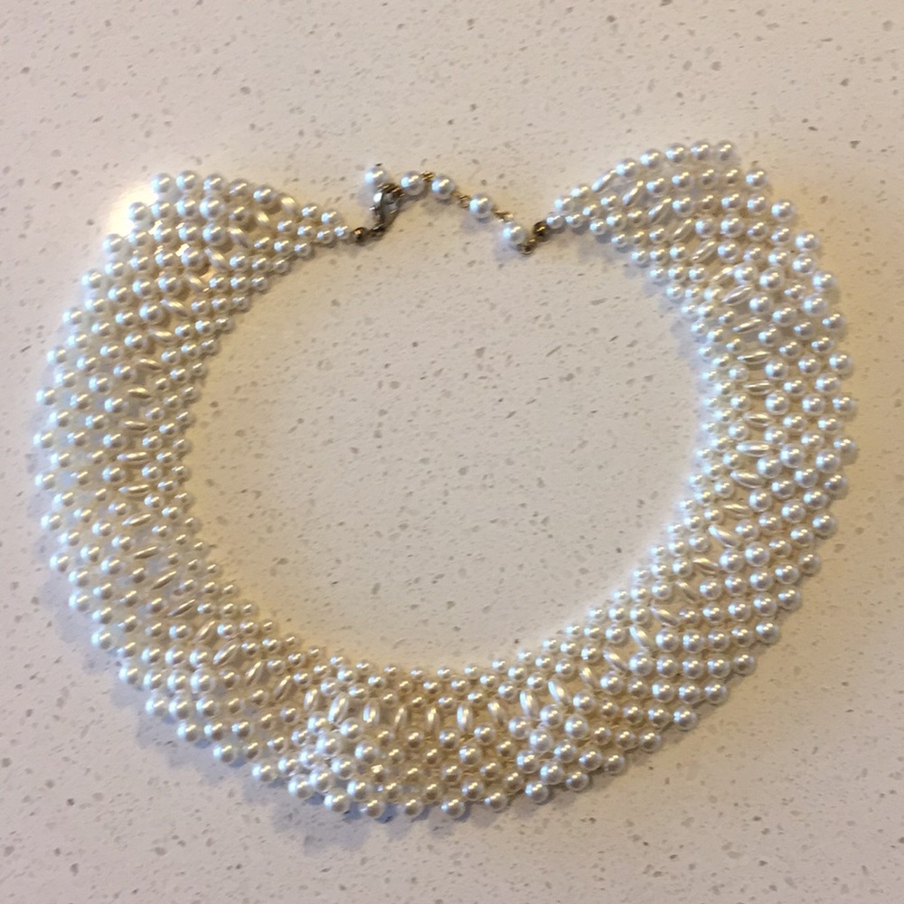 Vintage Faux Pearl Collar Necklace